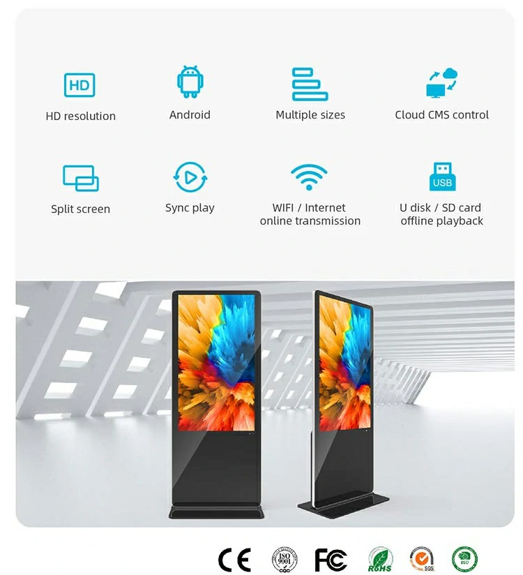 2 stand touch advertising display kiosk