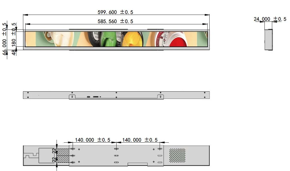 shelf edge LCD screen size shelf edge lcd screen