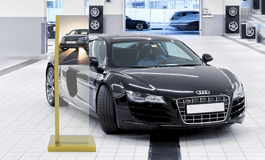30 inch oled transparent kiosk application in automobile 4s stores